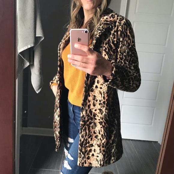 Vintage leopard print coat jacket Sz small - Picture 2 of 4